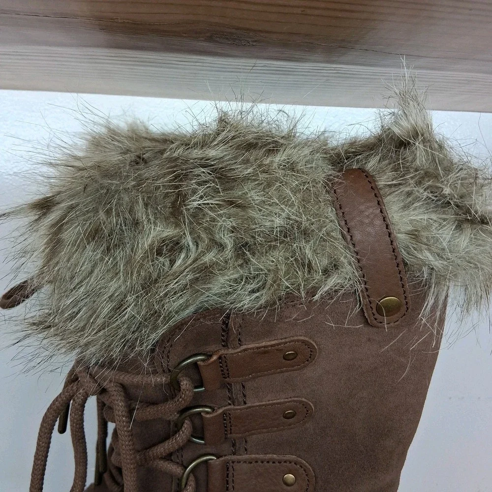 Sorel Joan of Arctic Faux Fur Waterproof Suede Leather Boots‎ Women's Size 6